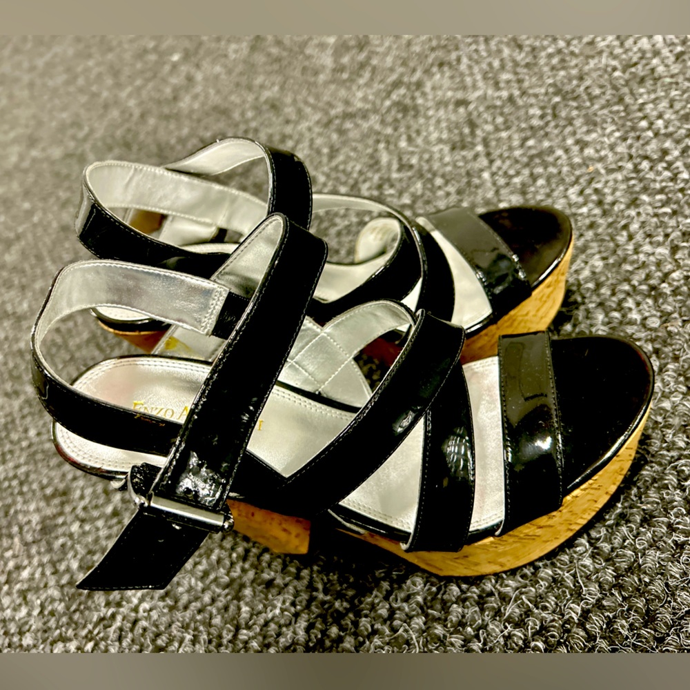 Enzo Angiolini Patent Platform Sandal 8